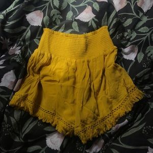 Forever 21 Yellow High-Waisted Soft Shorts